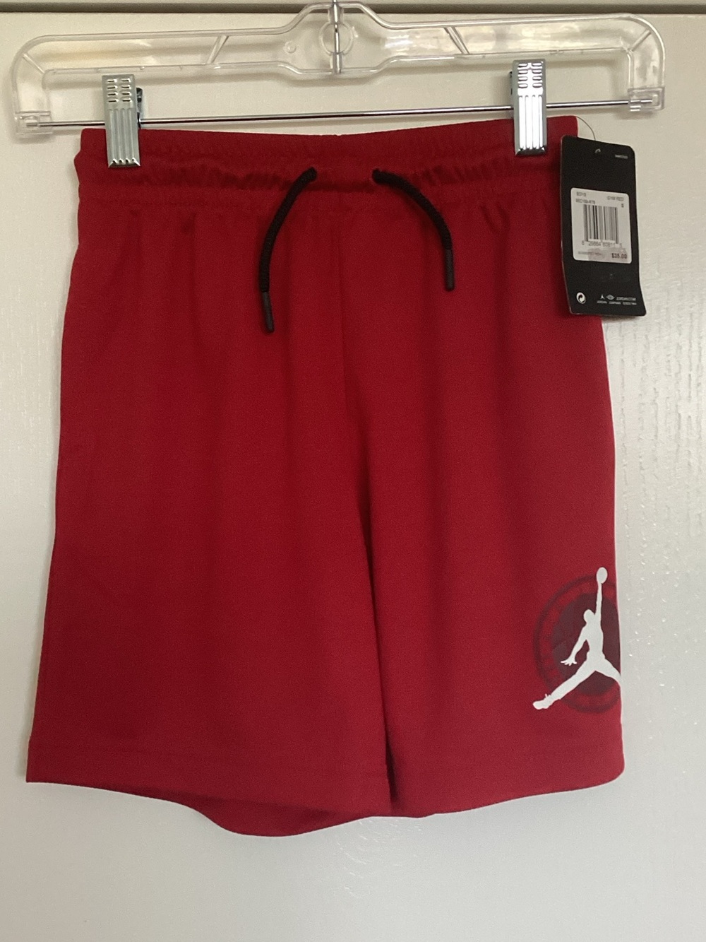 Jordan Red Basketball Shorts with White Jumpman